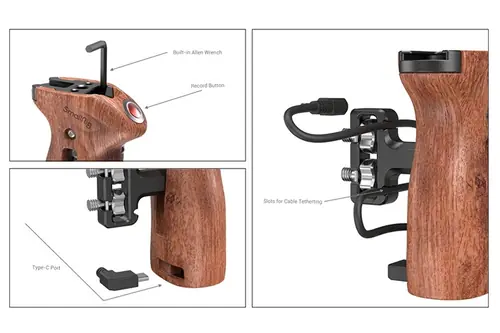 SmallRig 3323 Threaded Side Handle with Record Start/Stop Remote Trigger