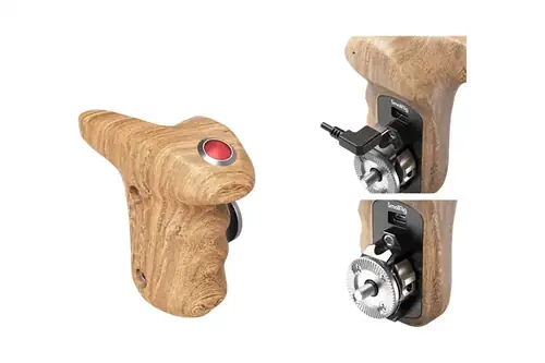 SmallRig Rosette Side Handle Wood with Record Start/Stop Remote Trigger