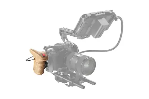 SmallRig Rosette Side Handle Wood with Record Start/Stop Remote Trigger