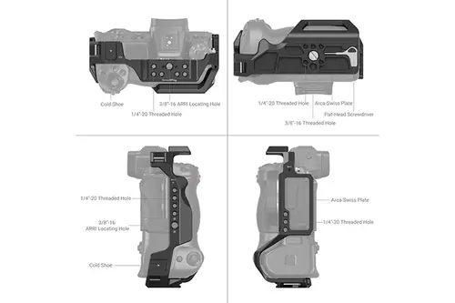 SmallRig 3866 Camera Cage for Nikon Z 6II & Z 7II m/ MB-N11 Batterigrep