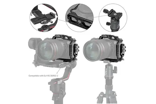SmallRig 3656 Black Mamba Camera Half Cage & Cable Clamp for Canon EOS R5, R5 C & R6