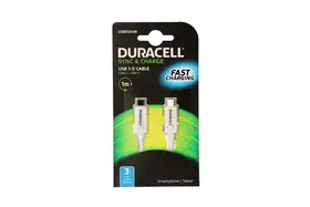 Duracell Sync / Ladekabel USB-C til USB-C Hvid (1 meter)