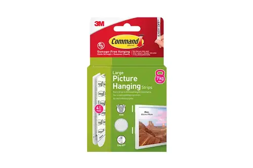 3M Command Strips Oppheng Hvit Large 4pk