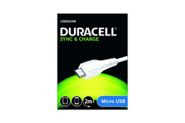Duracell USB til MicroUSB 2m Kabel Hvit