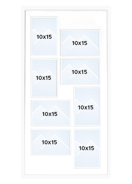 Focus Collageramme - Hvit, 8 bilder