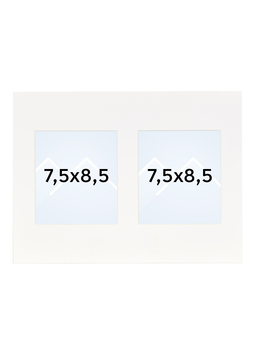 Interart Collage Passepartout - Hvit, 7,5x8,5 x2, 15x20