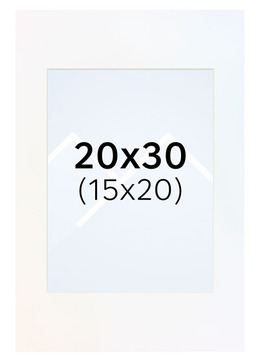 Interart Passepartout - Polarhvit, 15x20, 20x30