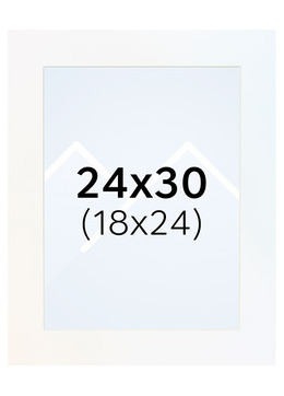 Interart Passepartout - Polarhvit, 18x24, 24x30