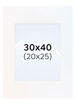 Interart Passepartout - Polarhvit, 20x25, 30x40