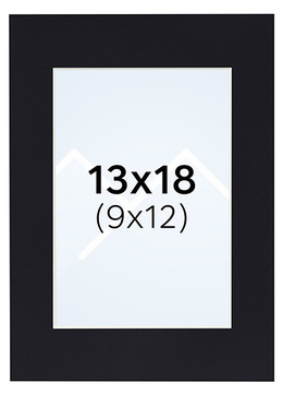 Interart Passepartout - Svart, 9x12, 13x18