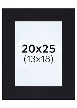 Interart Passepartout - Svart, 13x18, 20x25