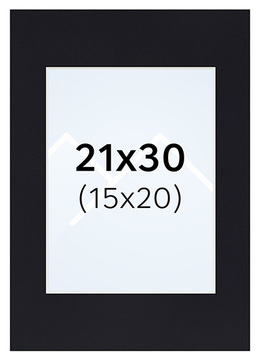 Interart Passepartout - Svart, 15x20, 21x30