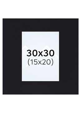 Interart Passepartout - Svart, 15x20, 30x30