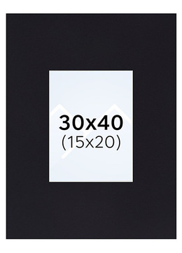 Interart Passepartout - Svart, 15x20, 30x40