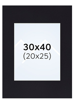 Interart Passepartout - Svart, 20x25, 30x40
