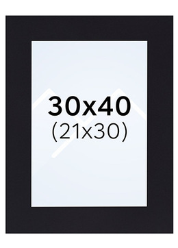 Interart Passepartout - Svart, 21x30, 30x40
