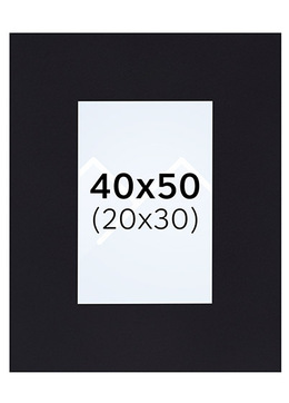 Interart Passepartout - Svart, 20x30, 40x50