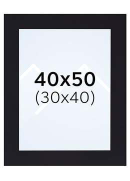 Interart Passepartout - Svart, 30x40, 40x50