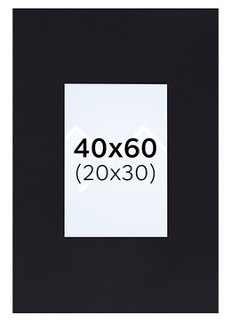 Interart Passepartout - Svart, 20x30, 40x60