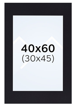 Interart Passepartout - Svart, 30x45, 40x60