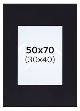 Interart Passepartout - Svart, 30x40, 50x70