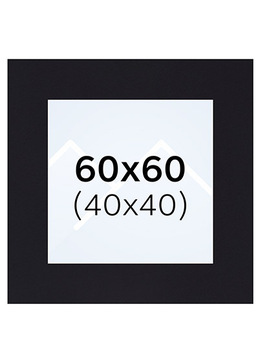 Interart Passepartout - Svart, 40x40, 60x60