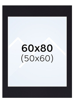 Interart Passepartout - Svart, 50x60, 60x80
