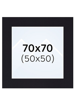 Interart Passepartout - Svart, 50x50, 70x70