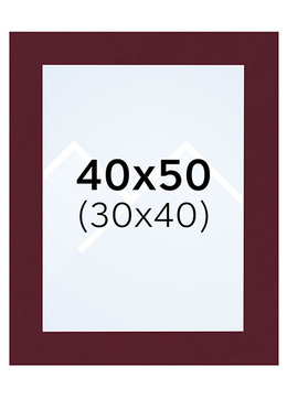 Interart Passepartout - Teglrød, 30x40, 40x50