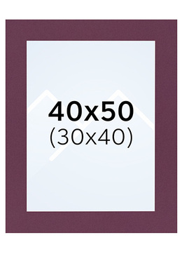 Interart Passepartout - Granatrød, 30x40, 40x50