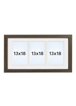 Focus Dahlia Collageramme - Valnøtt, 13x18 x3, 24x49