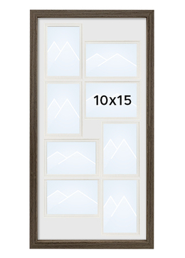 Focus Dahlia Collageramme - Valnøtt, 10x15 x8, 32x64