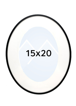 Focus Aster Oval Bilderamme - Svart, 15x20, 21,6x26,6 Oval