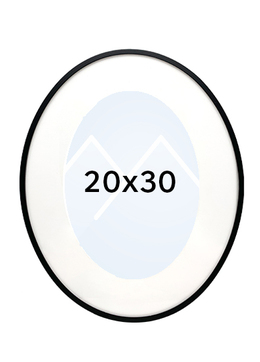 Focus Aster Oval Bilderamme - Svart, 20x30, 26,6x36,6 Oval