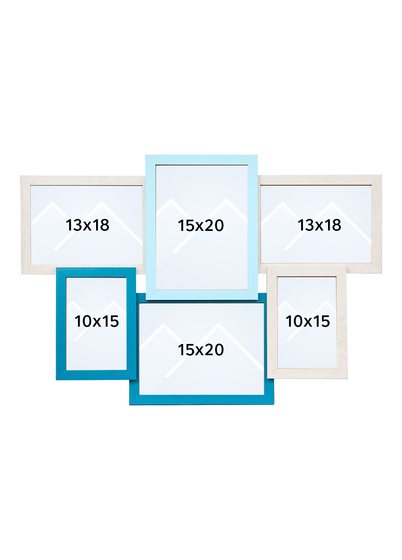 Goldbuch Sommer Collage Bilderamme - Turkis/Blå/Naturlig Tre, Collage