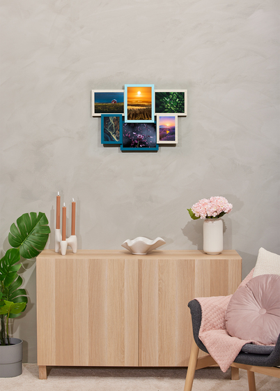 Goldbuch Sommer Collage Bilderamme - Turkis/Blå/Naturlig Tre, Collage