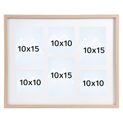 Goldbuch Verona Collageramme - Naturlig tre & Hvit, 10x10 x3 | 10x15 x3