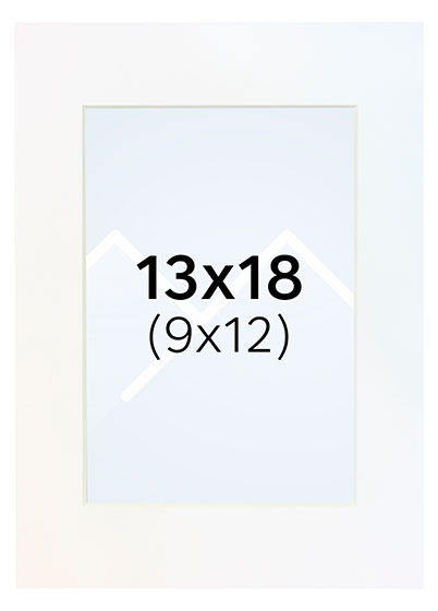 Interart Passepartout - Polarhvit, 9x12, 13x18