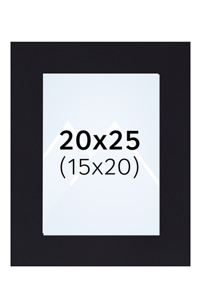 Interart Passepartout - Svart, 15x20, 20x25