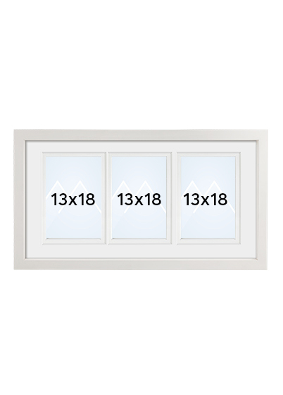 Focus Dahlia Collageramme - Hvit, 13x18 x3, 24x49