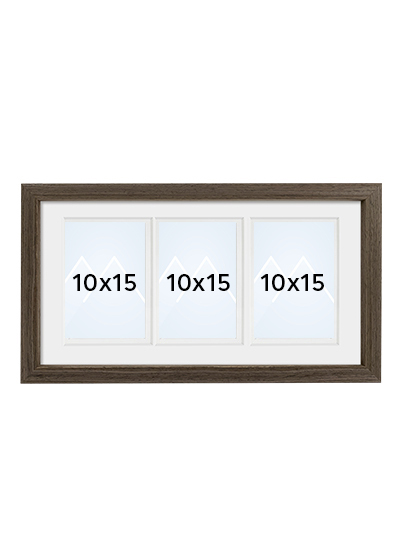 Focus Dahlia Collageramme - Valnøtt, 10x15 x3, 21x40