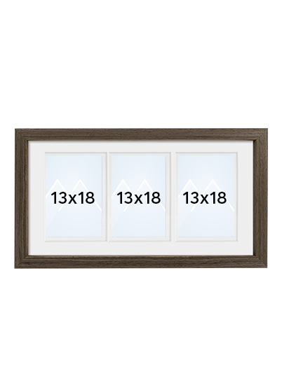 Focus Dahlia Collageramme - Valnøtt, 13x18 x3, 24x49