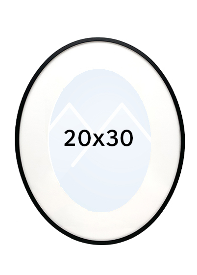 Focus Aster Oval Bilderamme - Svart, 20x30, 26,6x36,6 Oval