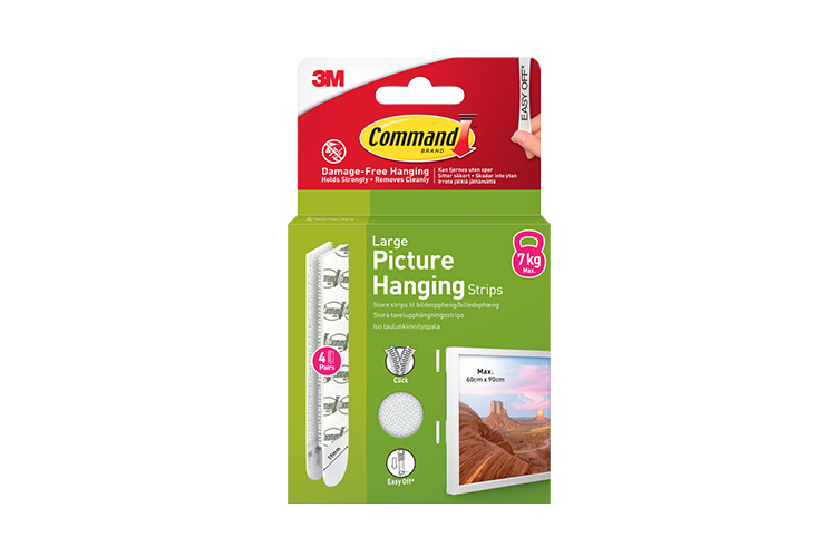 3M Command Strips Oppheng Hvit Large 4pk