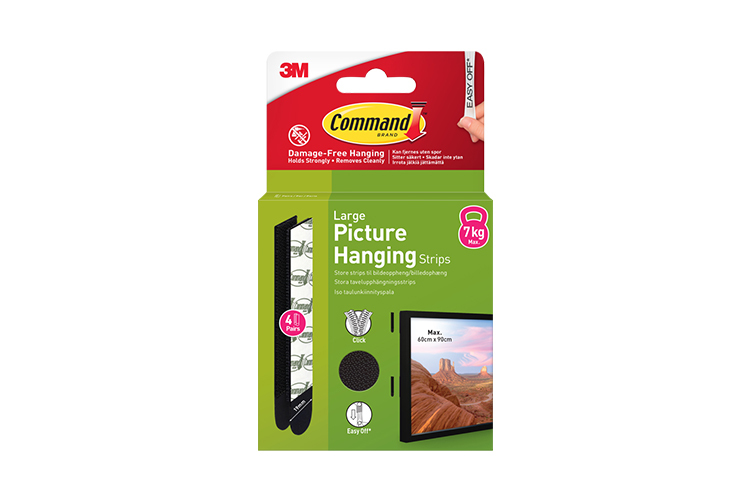 3M Command Strips Oppheng Svart Large 4pk