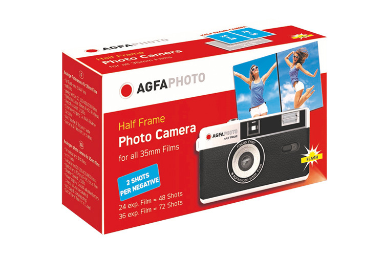 Agfa Half Frame 35mm Gjenbrukskamera Sort