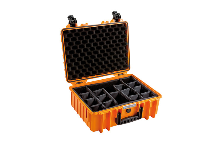 B&W Outdoor Cases Type 5000 Oransje RPD m/ Skillevegger