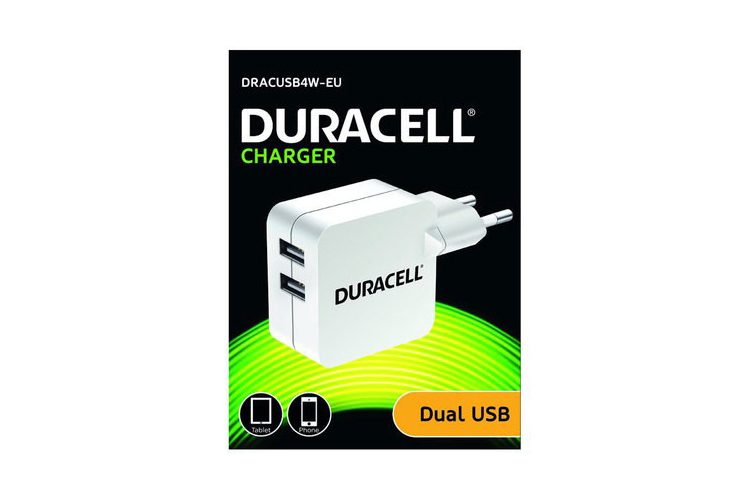 Duracell USB-Lader 2x 2400mA Hvit
