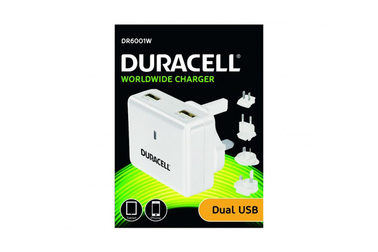 Duracell USB-lader 1x 2400mA & 1x1000mA