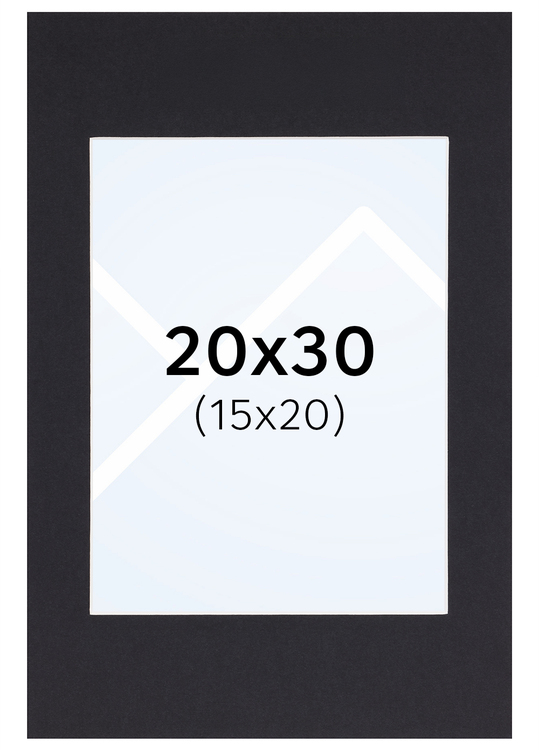 Focus Passepartout - Svart, 15x20, 20x30
